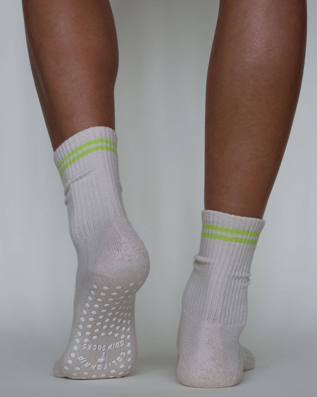 The Varsity Grip Socks - Lime Stripes - by Carlyle Avenue