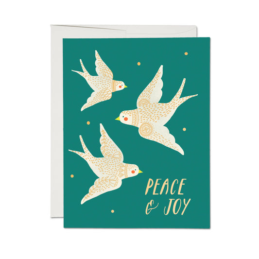 Embellished Doves holiday greeting card -  by Carlyle Avenue