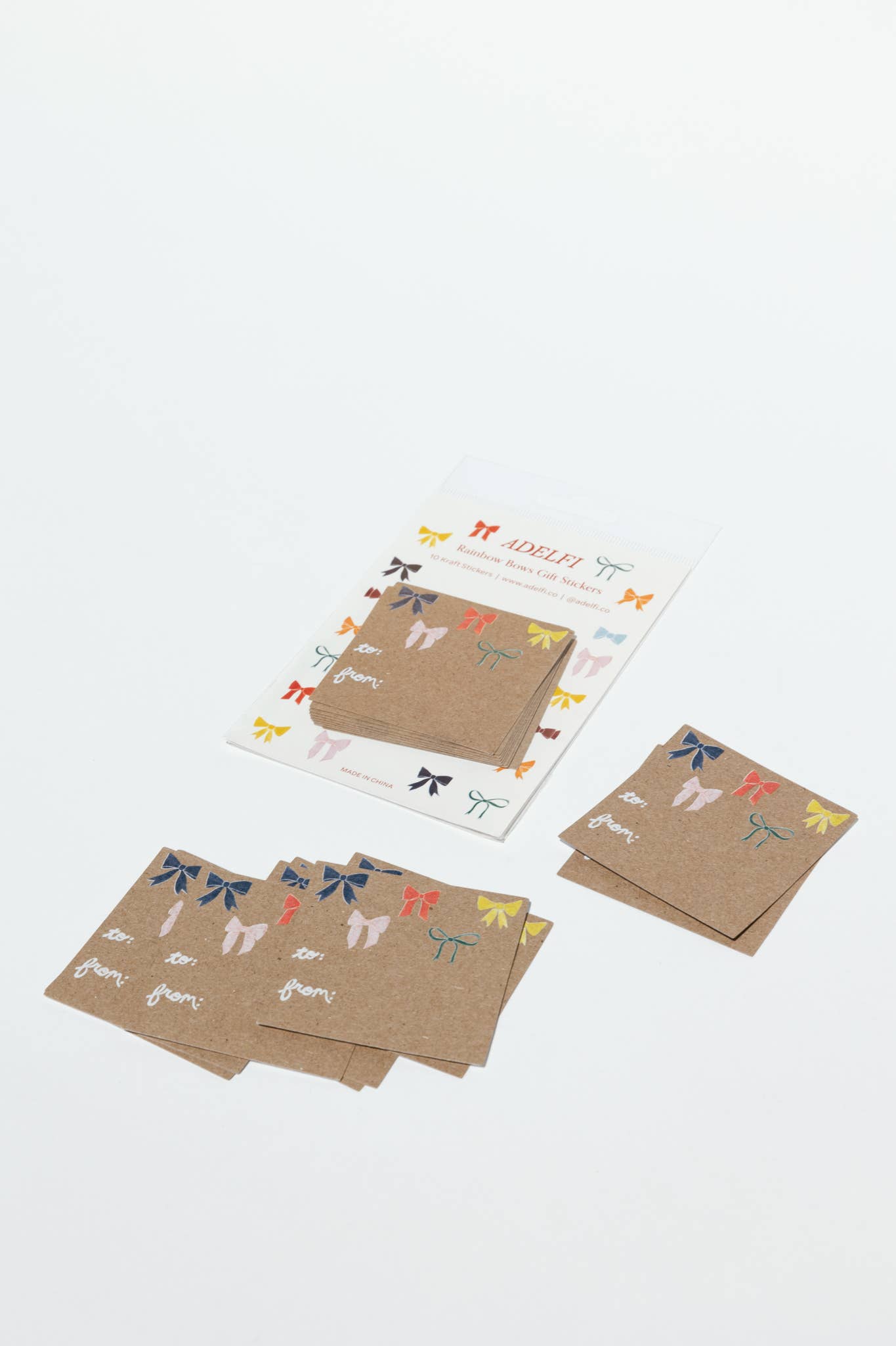To/From Rainbow Bows Sticker Gift Tags - Gift Wrap by Carlyle Avenue