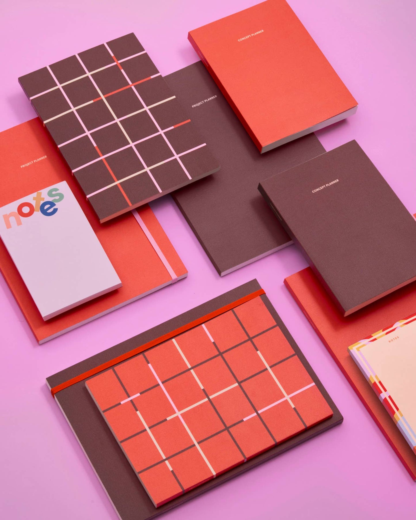Object Notebook in Maroon Grid - Stationary by Carlyle Avenue