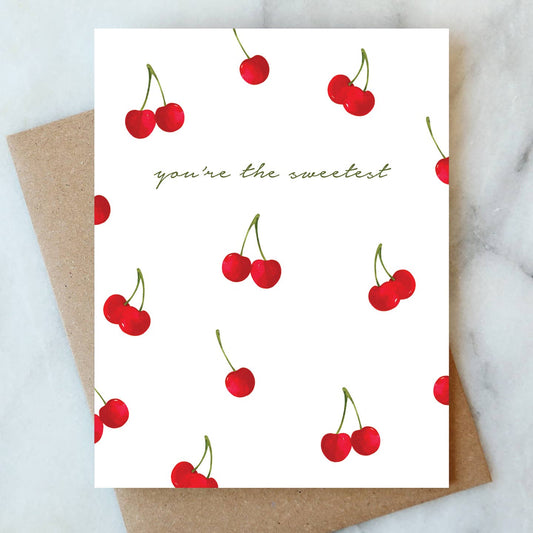 Sweet Cherries Greeting Card | Valentine Love Friendship - Greeting Cards by Carlyle Avenue