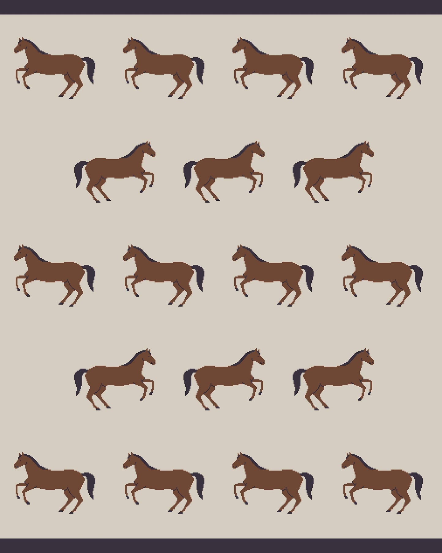 Horse - Organic Cotton Jacquard Sweater Knit Baby Blanket - by Carlyle Avenue