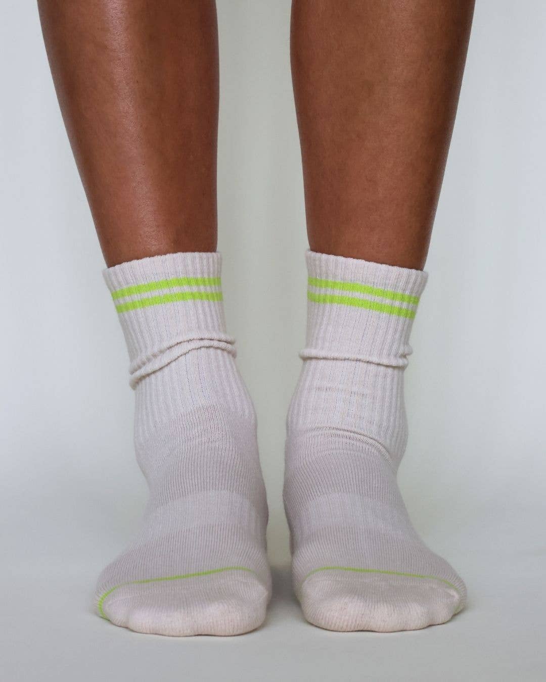 The Varsity Grip Socks - Lime Stripes - by Carlyle Avenue