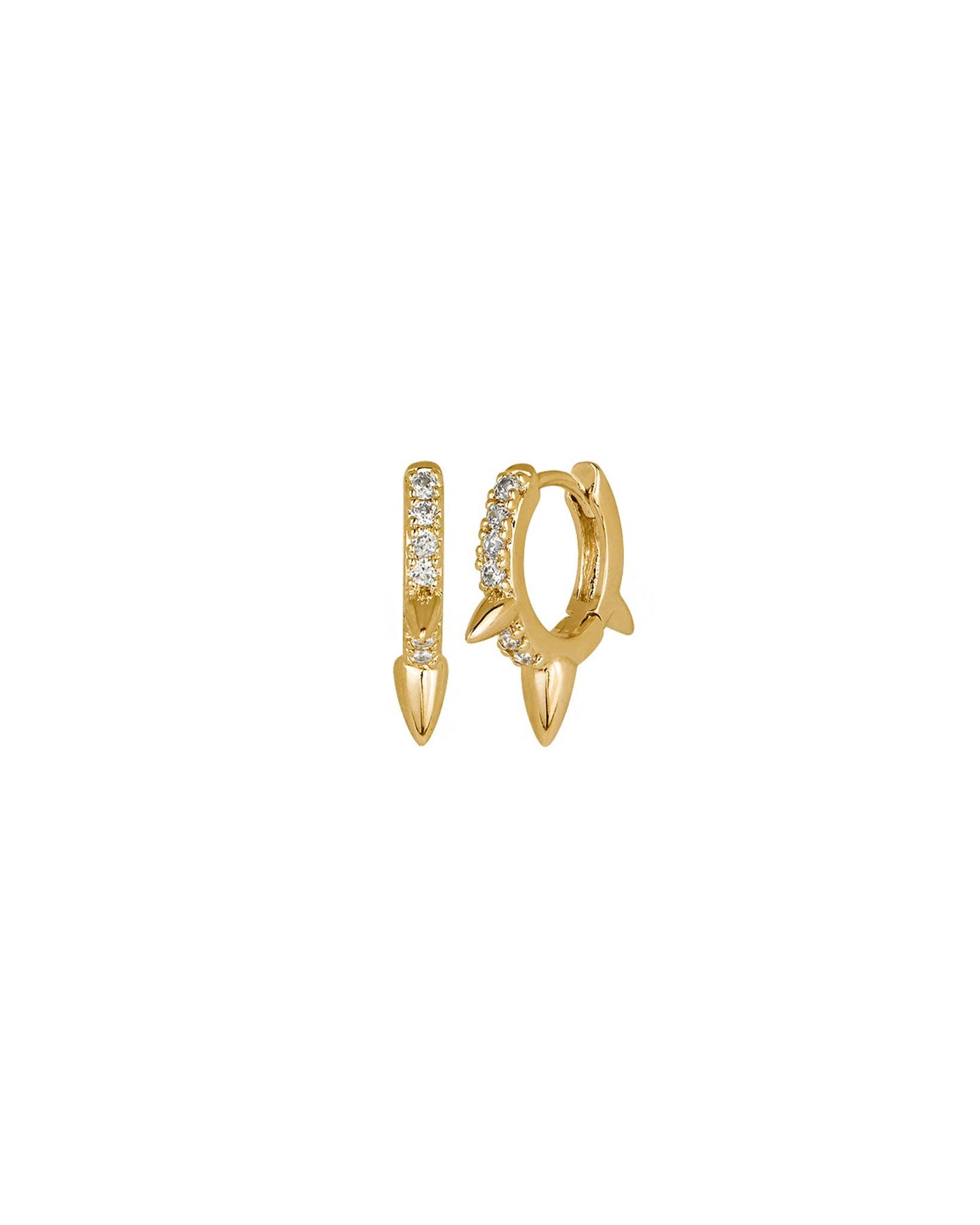 Frankie 14K Gold Pave Setting Huggie Earrings - by Carlyle Avenue