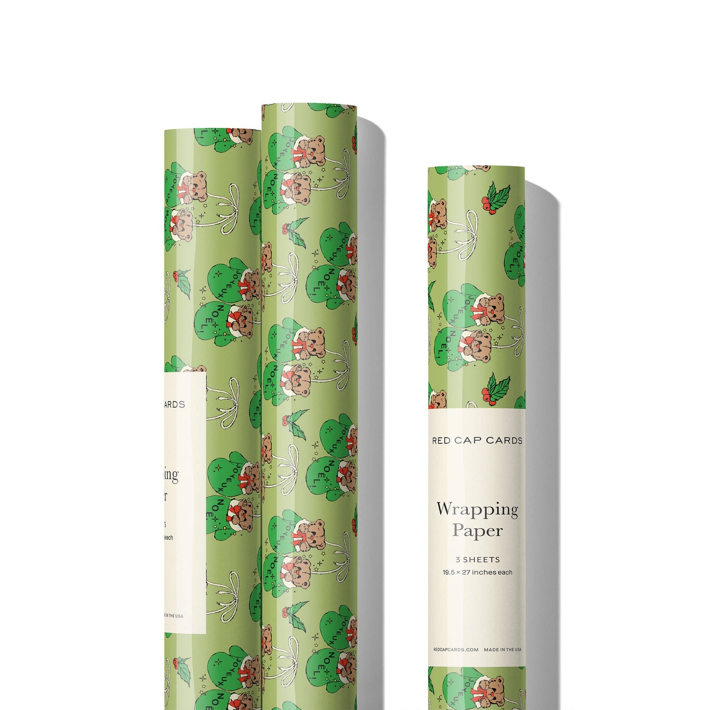 Mitten Bears holiday wrapping paper