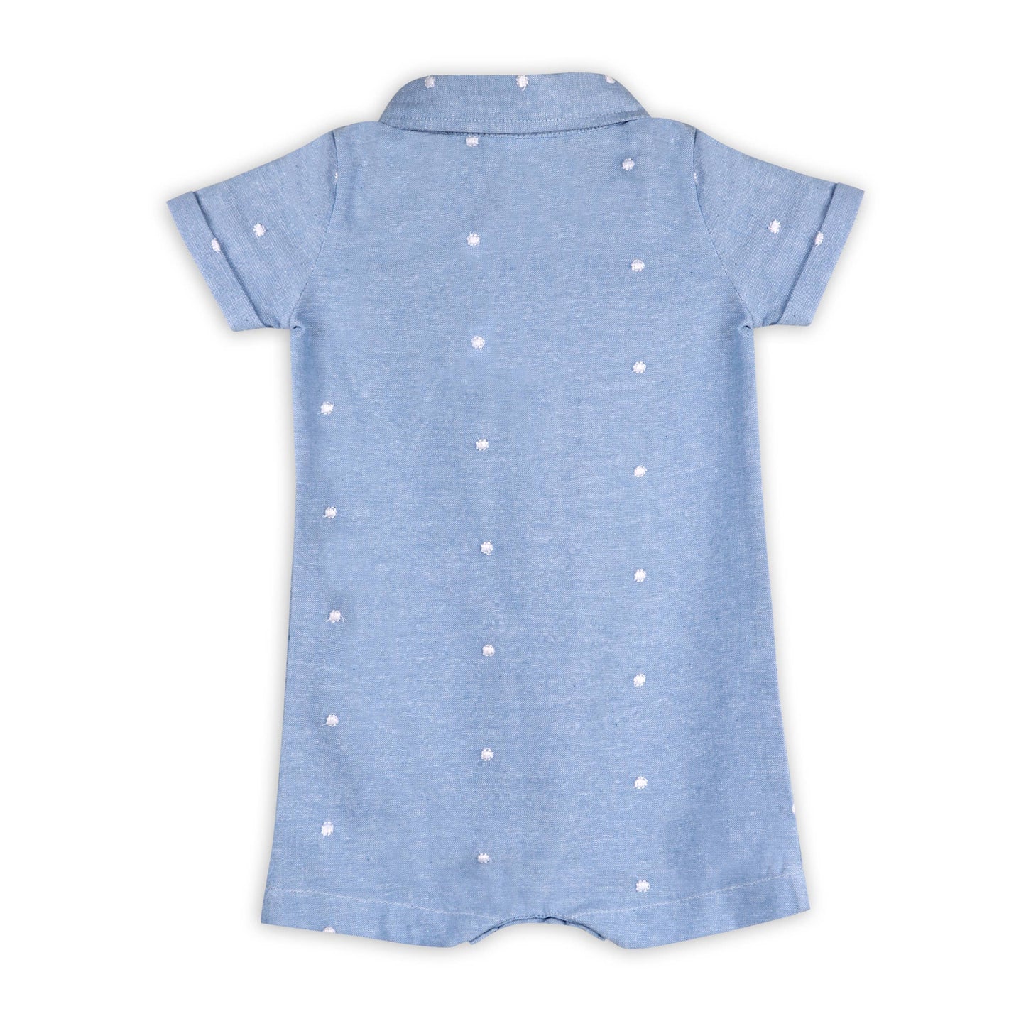 Isla Bowtie Chambray Baby Romper (Organic Cotton) - Kids Clothing by Carlyle Avenue