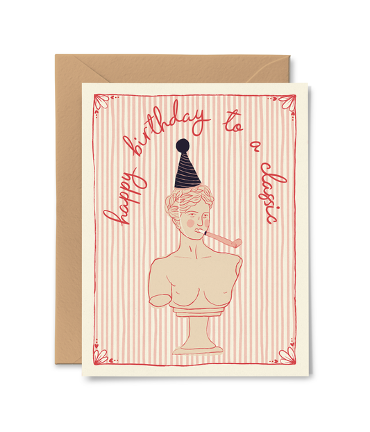 Happy Birthday Classic Statue Bust Card -  by Carlyle Avenue