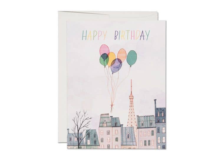 Paris Balloons birthday greeting card - by Carlyle Avenue