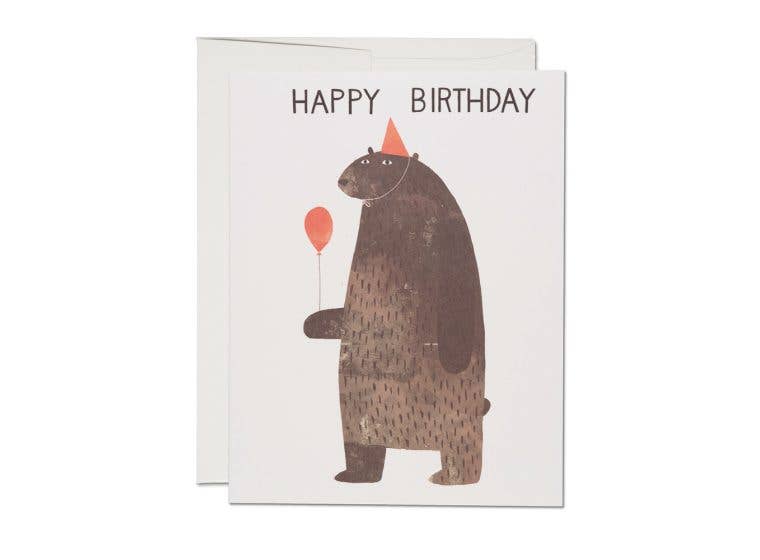 Party Bear birthday greeting card - Greeting Cards by Carlyle Avenue