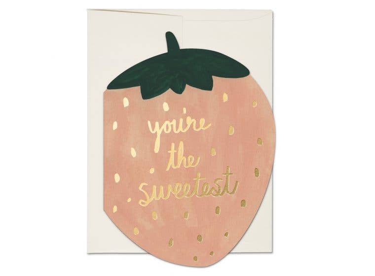 Strawberry love greeting card - Greeting Cards by Carlyle Avenue