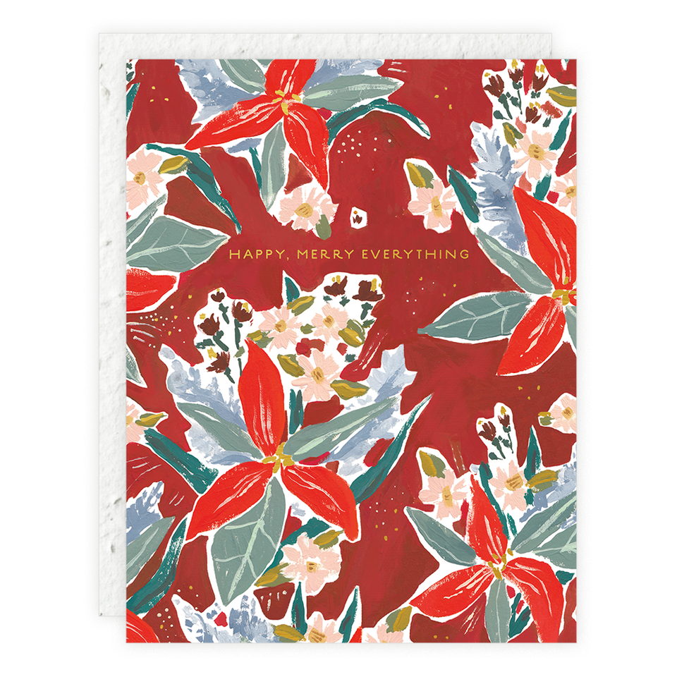 Red Poinsettia - Holiday Card - by Carlyle Avenue