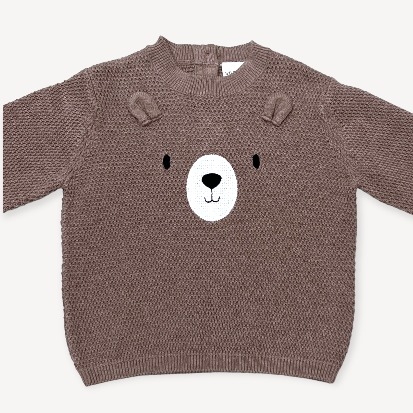Bear Embroidered Knit Baby Pullover Sweater (Organic) - Kids Clothing by Carlyle Avenue