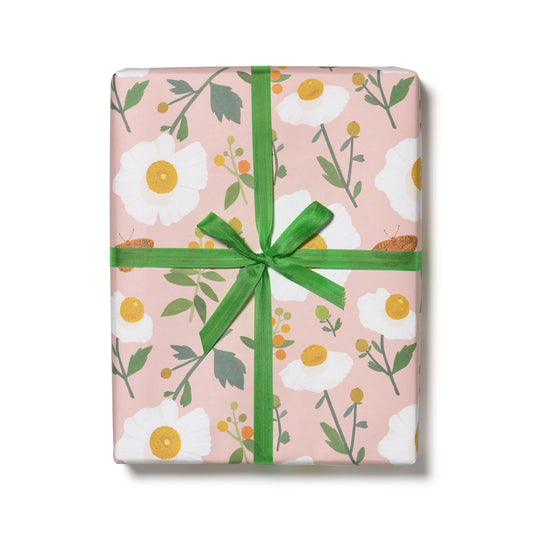 White Poppies wrapping paper - Gift Wrap by Carlyle Avenue