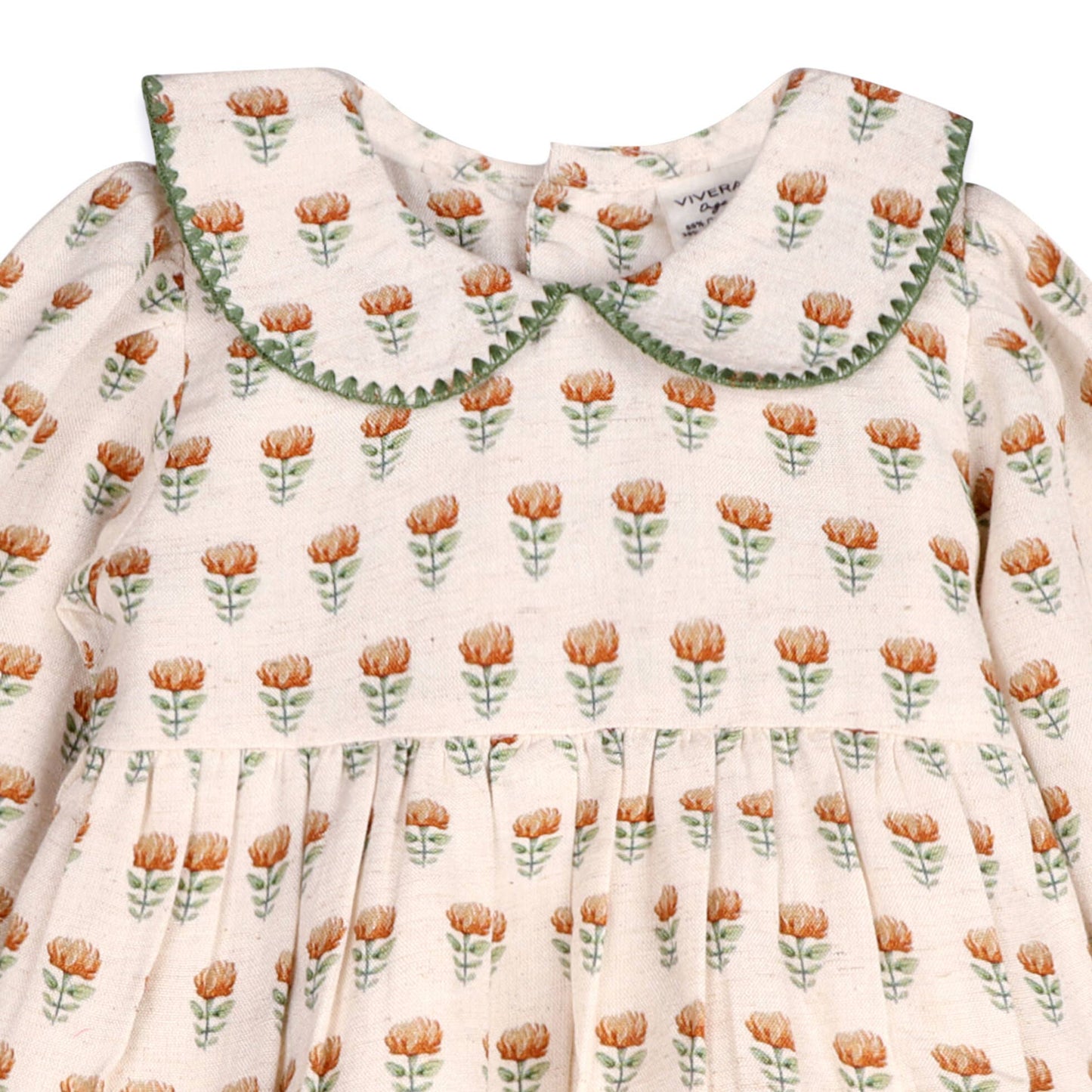 Ina Block Print Floral Baby Dress & Bloomer Set (Linen) - by Carlyle Avenue
