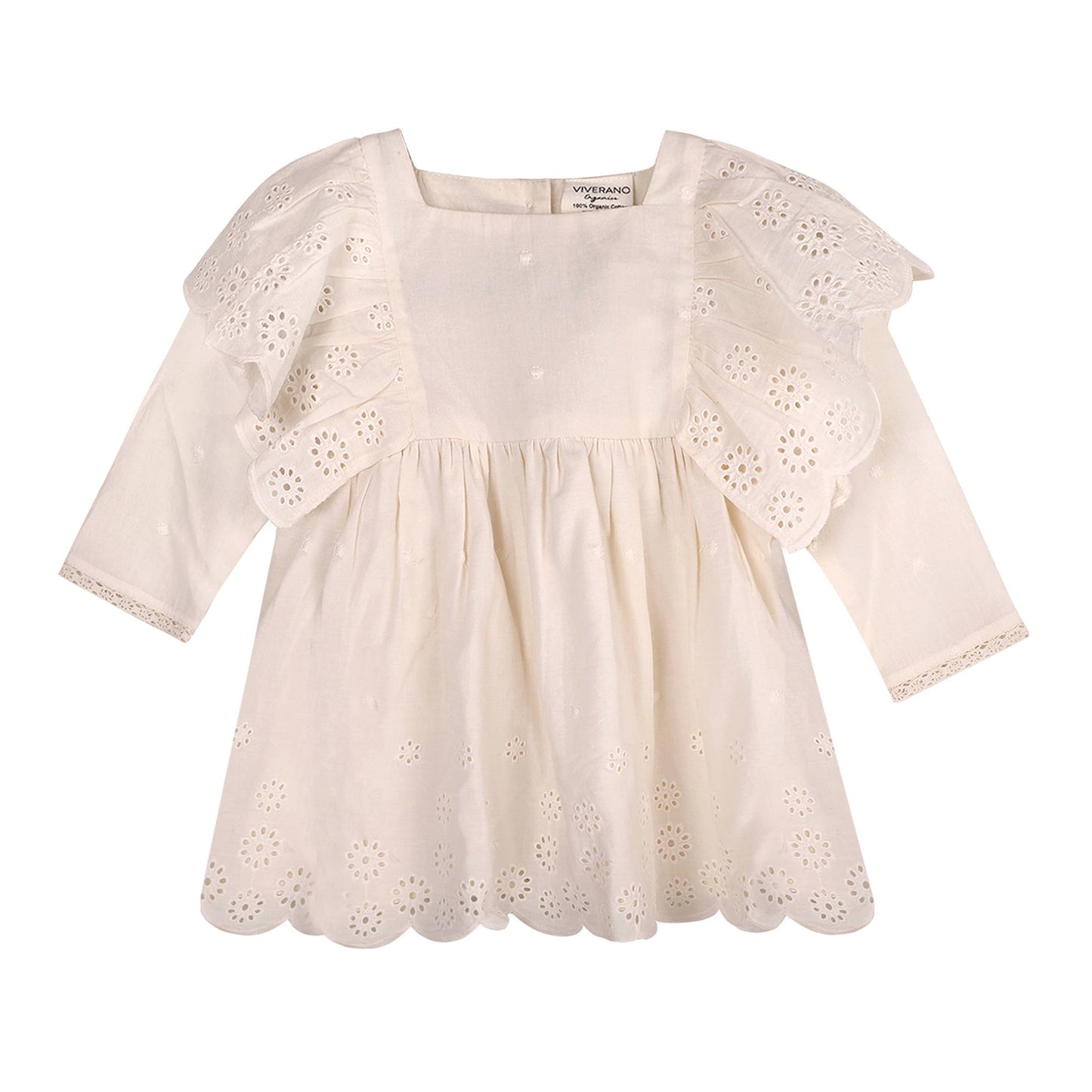 Schiffli Lace Collar Baby Girl Dress & Bloomer (Organic) - by Carlyle Avenue