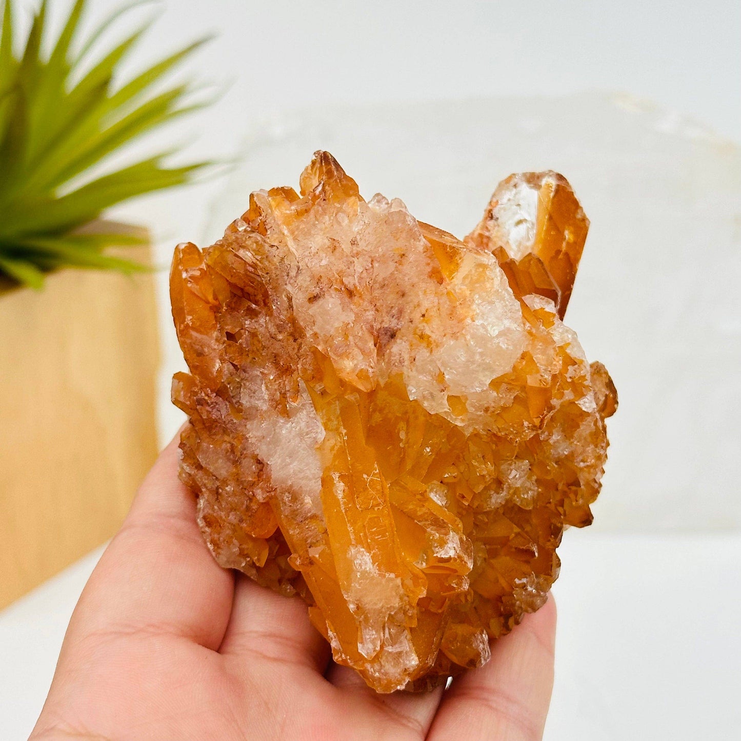 Tangerine Crystal Quartz Clusters