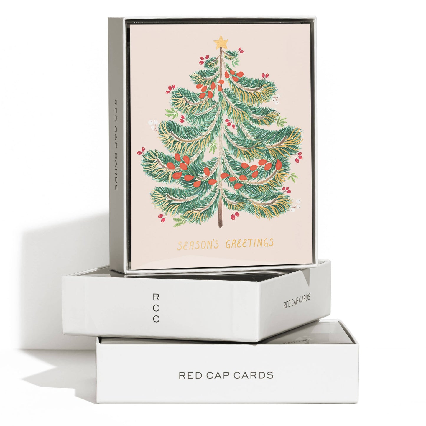 Festive Evergreen holiday greeting card - Greeting Cards by Carlyle Avenue