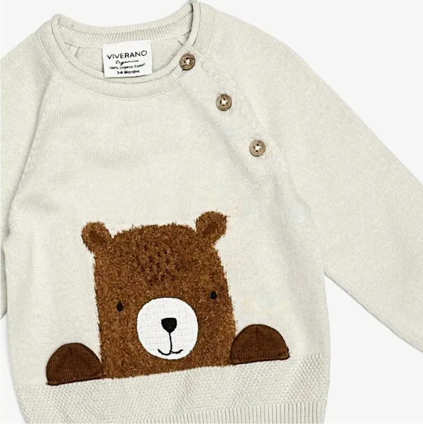 Furry Bear Baby Knit Pullover Sweater (Organic Cotton) - by Carlyle Avenue