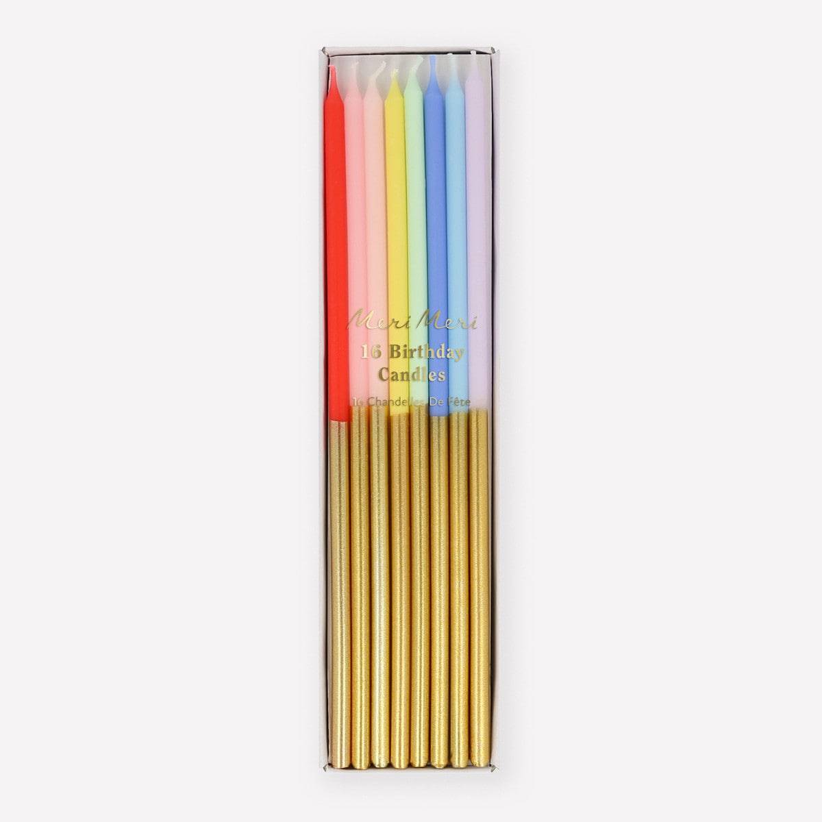 Gold Dipped Rainbow Mix Candles - Birthday Candles by Carlyle Avenue