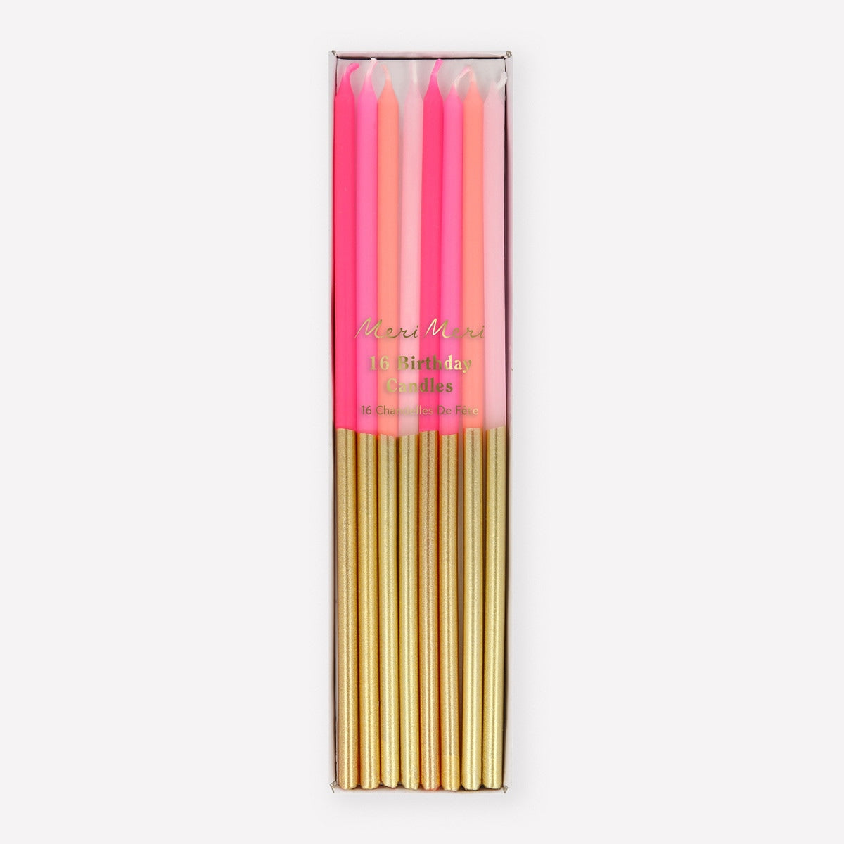 Gold Dipped Pink Mix Candles - Birthday Candles by Carlyle Avenue