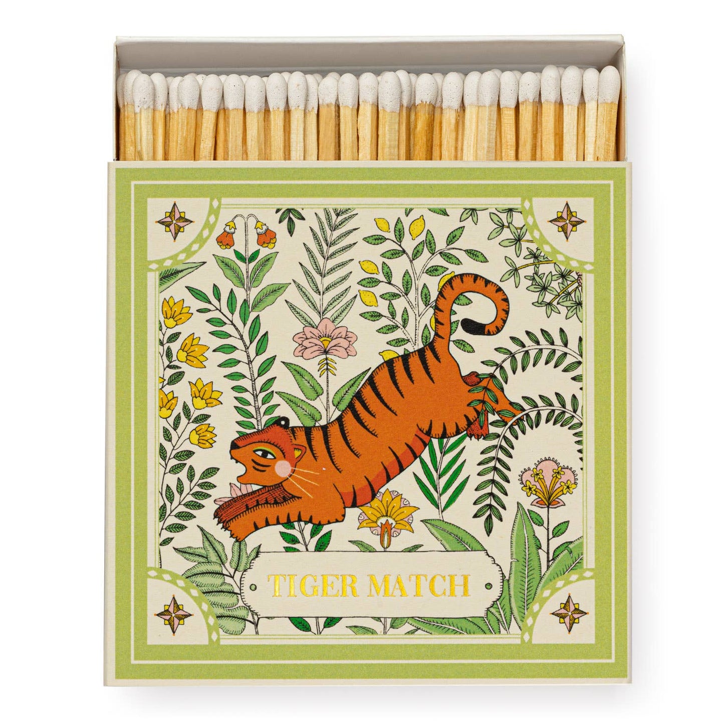 Ariane's Green Tiger Matchbox - Matches by Carlyle Avenue