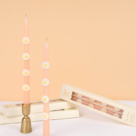 Pink Daisy Taper Candles - Candles by Carlyle Avenue