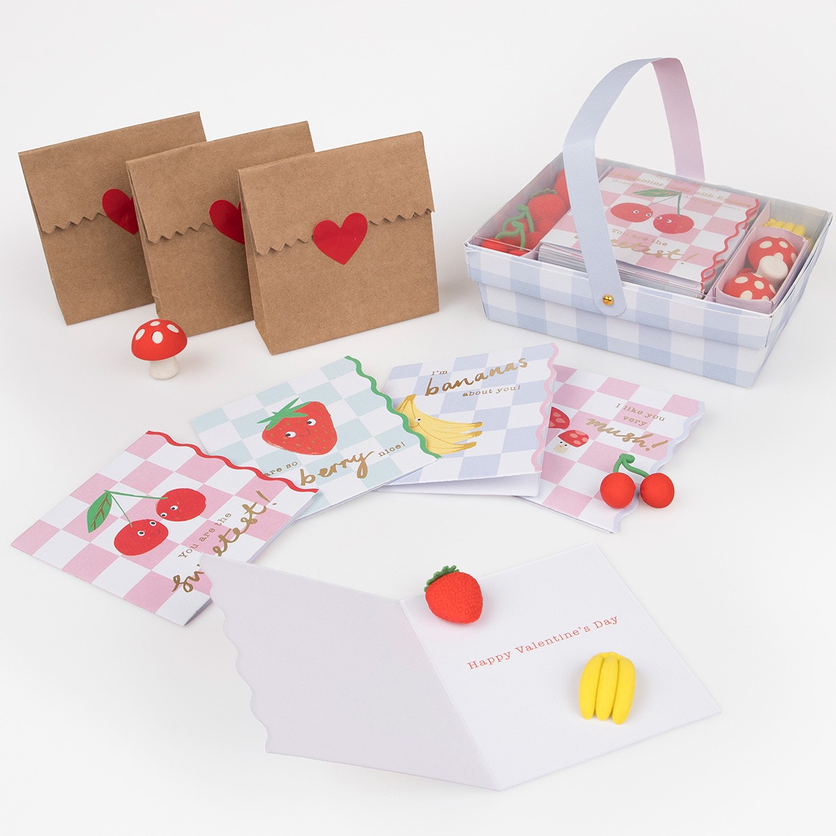 Fruit Basket Kids Valentine's Cards & Erasers Set - Kids by Carlyle Avenue