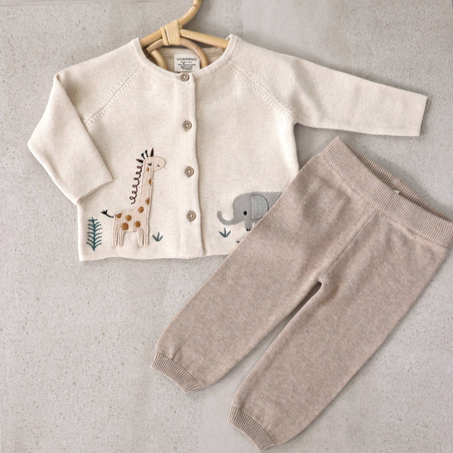 Animal Safari Embroidered Baby Cardigan Sweater (Organic) - by Carlyle Avenue