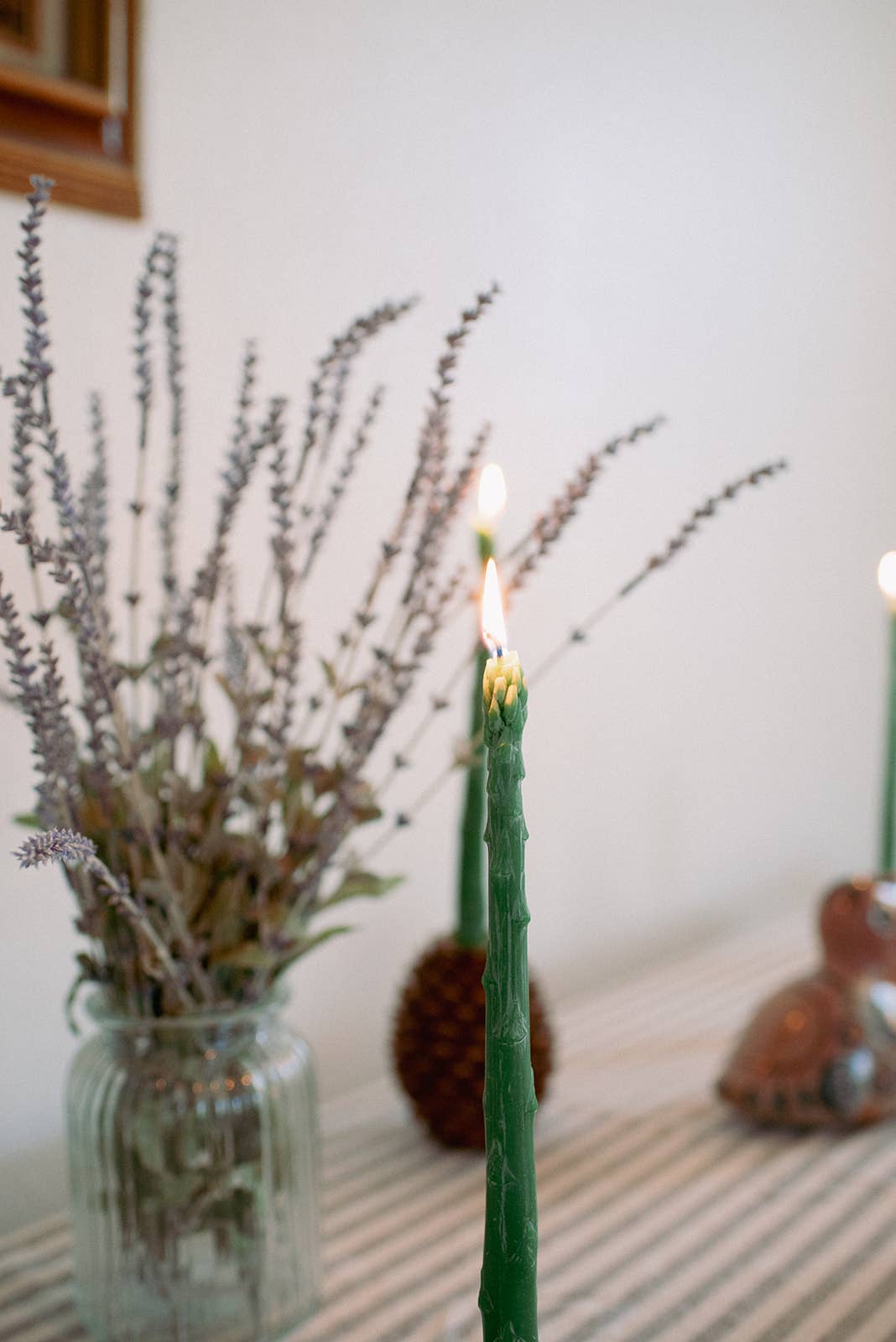 Beeswax Asparagus Candle Taper Pair (2) - by Carlyle Avenue