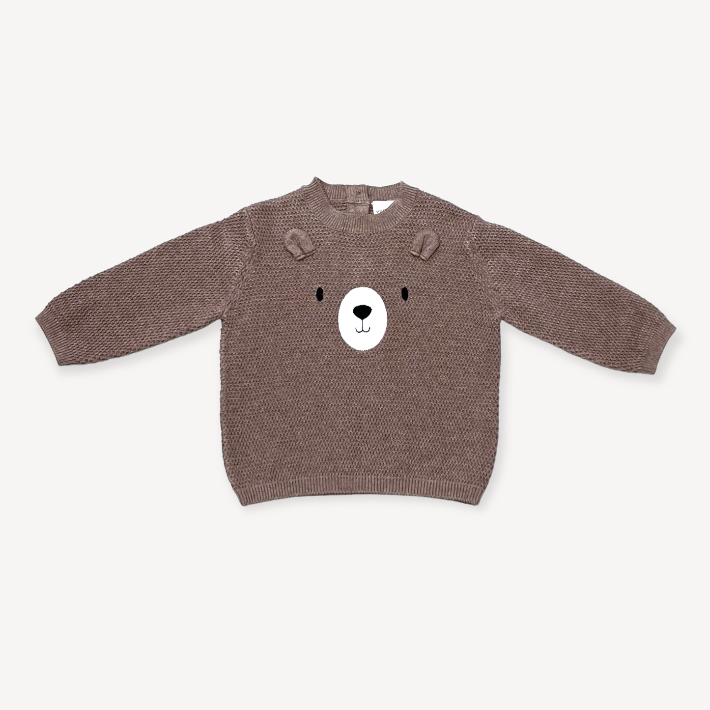 Bear Embroidered Knit Baby Pullover Sweater (Organic) - Kids Clothing by Carlyle Avenue