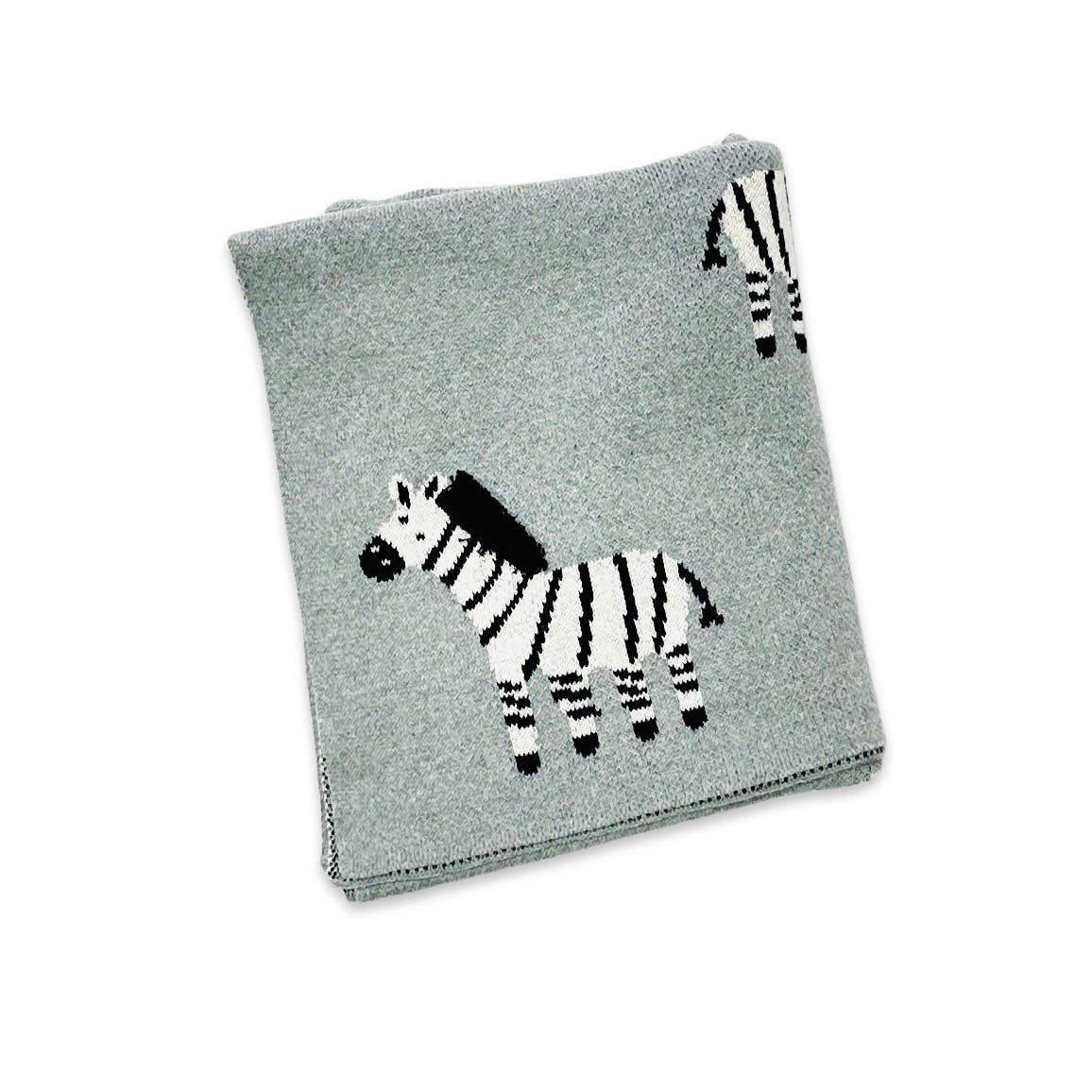 Zebra 3D - Organic Cotton Jacquard Knit Baby Blanket - Baby Blanket by Carlyle Avenue