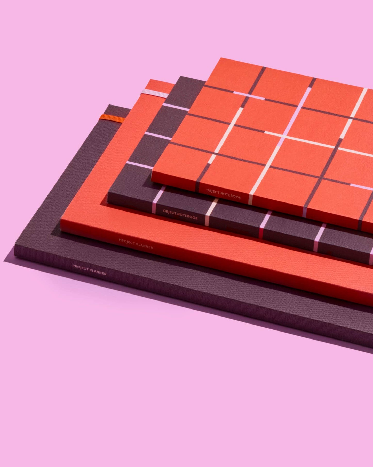 Object Notebook in Maroon Grid - Stationary by Carlyle Avenue