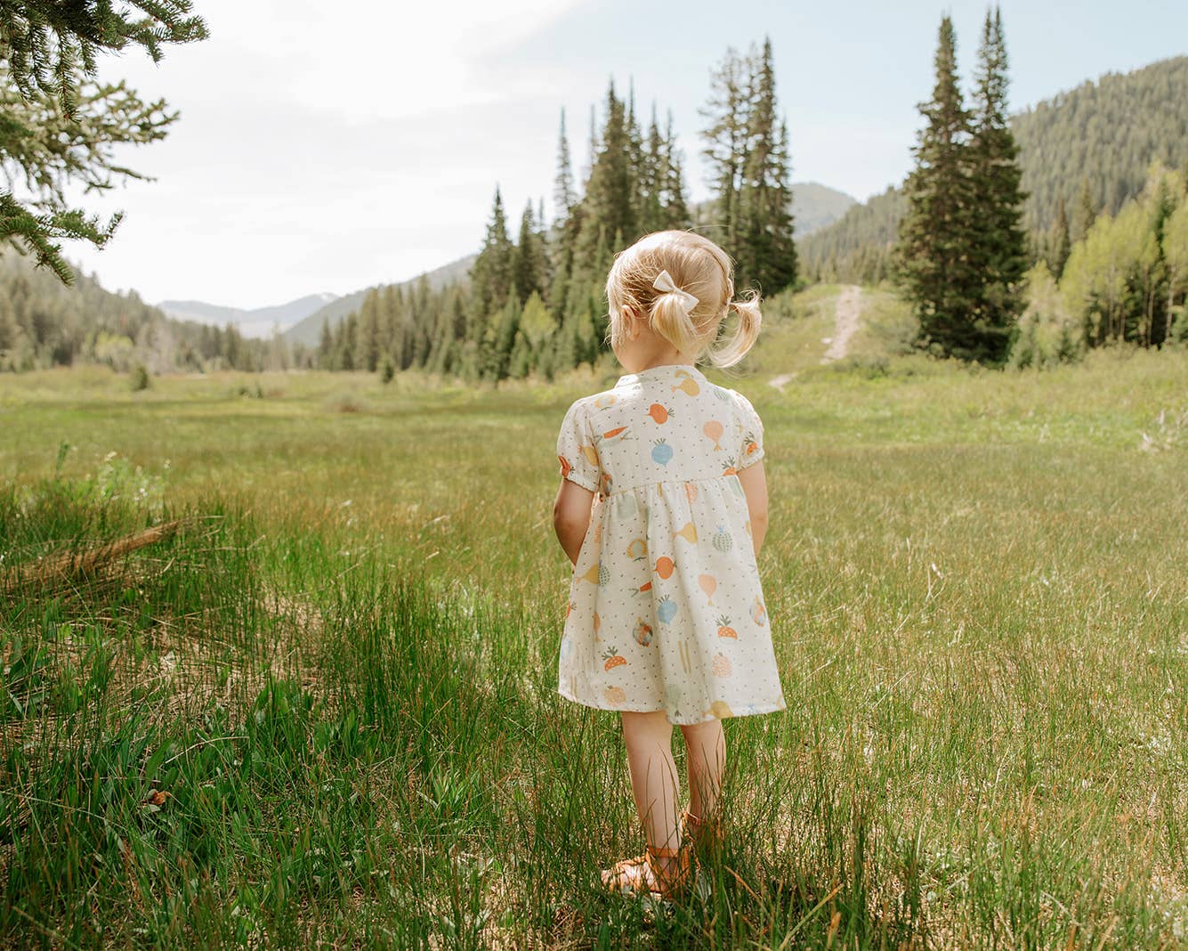 Veggie Puff Sleeve Muslin Baby Dress+Bloomer(Organic Muslin) - Kids Clothing by Carlyle Avenue
