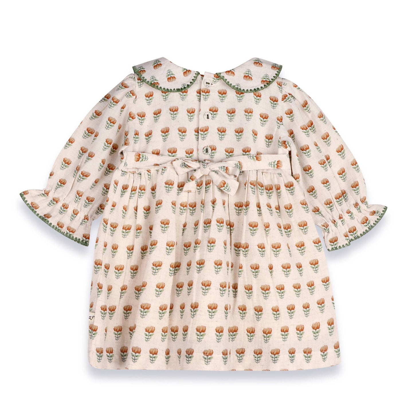 Ina Block Print Floral Baby Dress & Bloomer Set (Linen) - by Carlyle Avenue