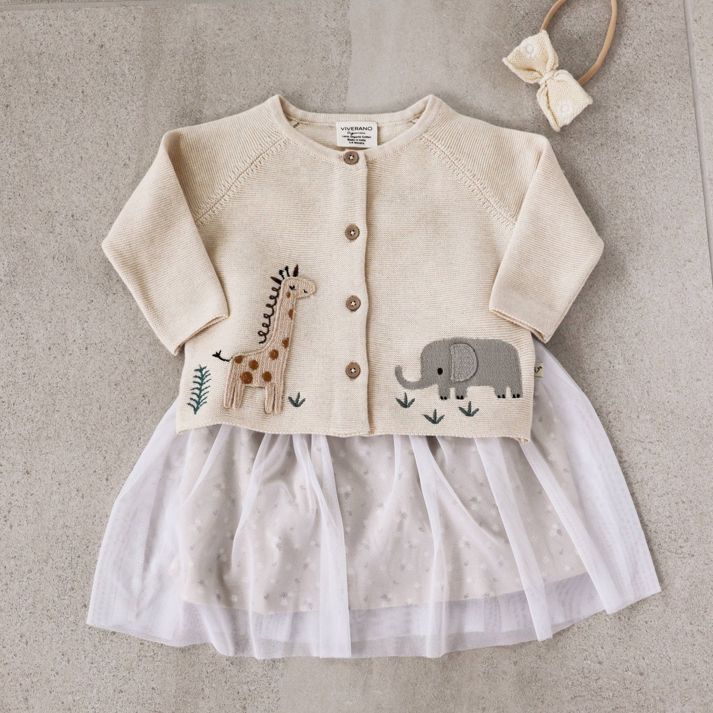 Animal Safari Embroidered Baby Cardigan Sweater (Organic) - by Carlyle Avenue