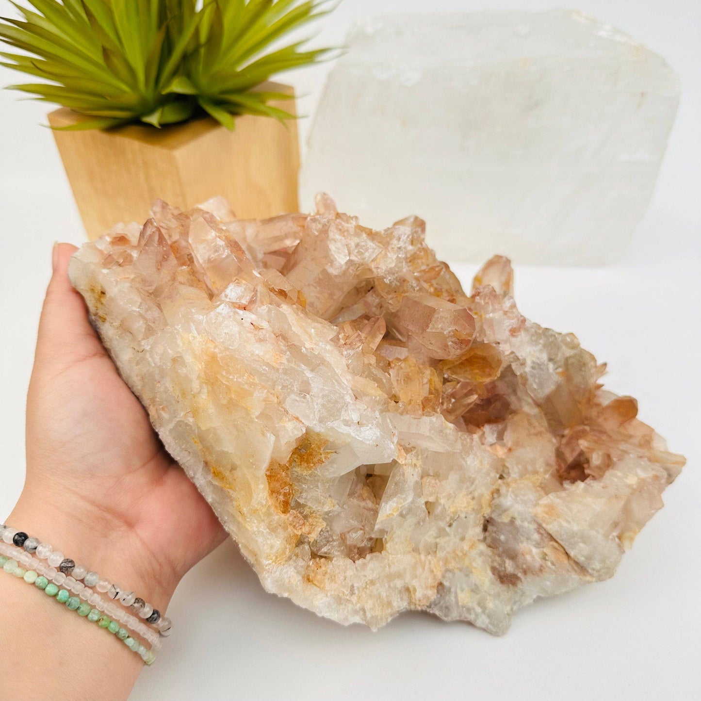 Tangerine Crystal Quartz Clusters