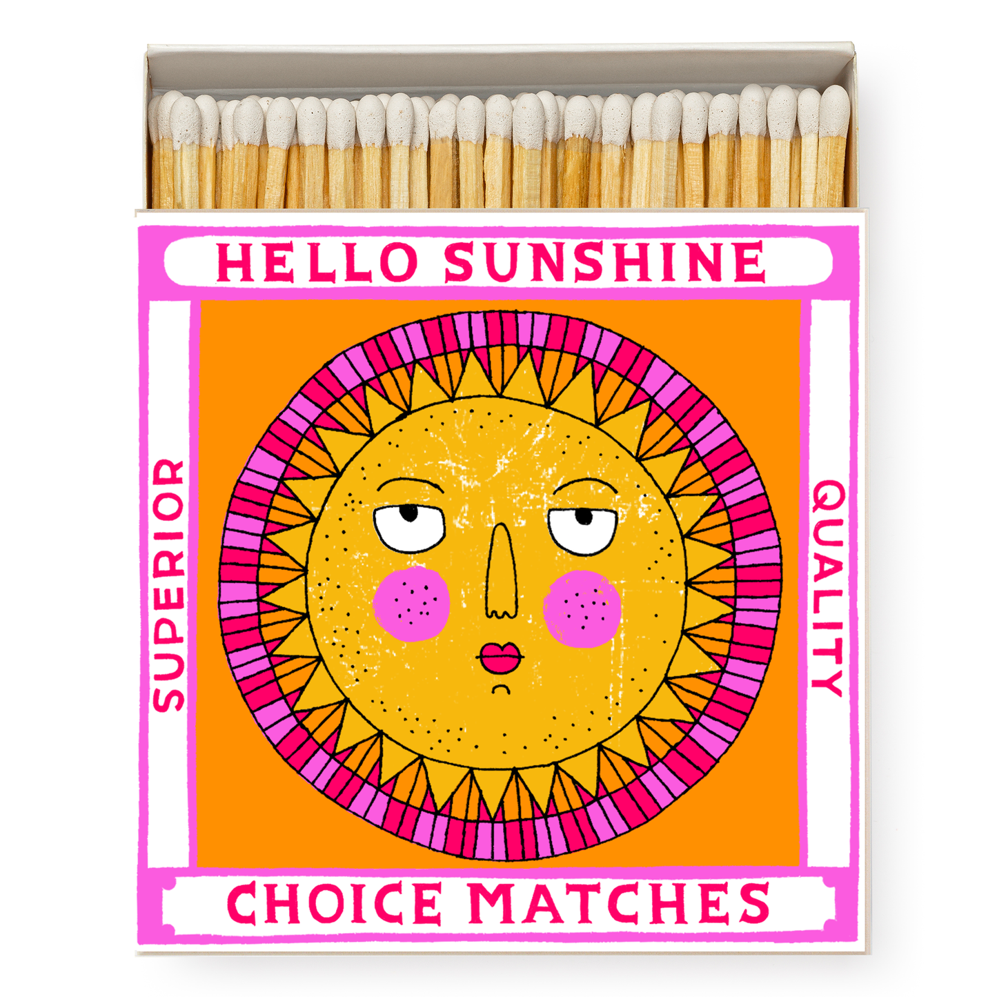 Hello Sunshine Square Matchbox - Matches by Carlyle Avenue
