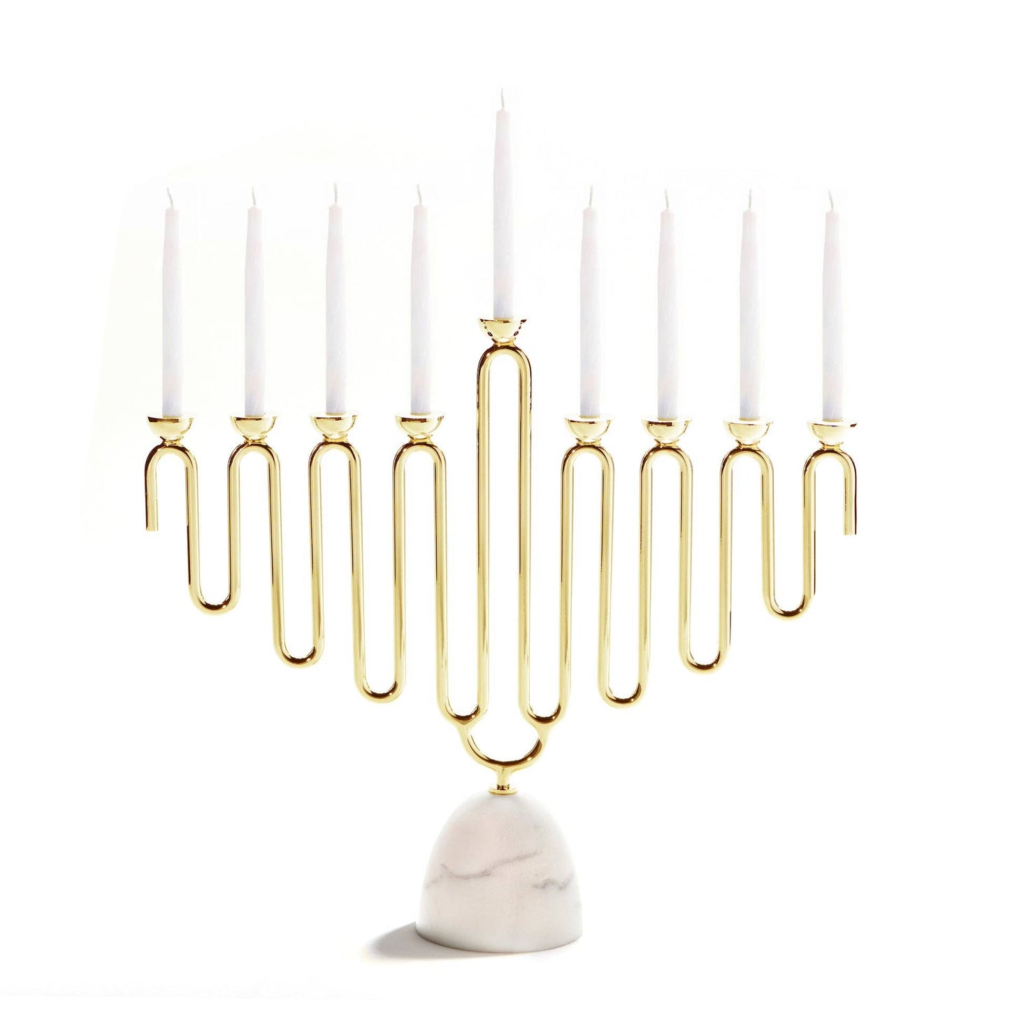 Coluna Menorah, Marble & Gold - Candle Holders by Carlyle Avenue