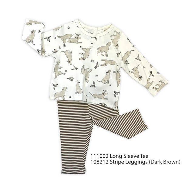 Stripe Rib / Solid Knit Baby Legging Pants (Organic Cotton) - by Carlyle Avenue