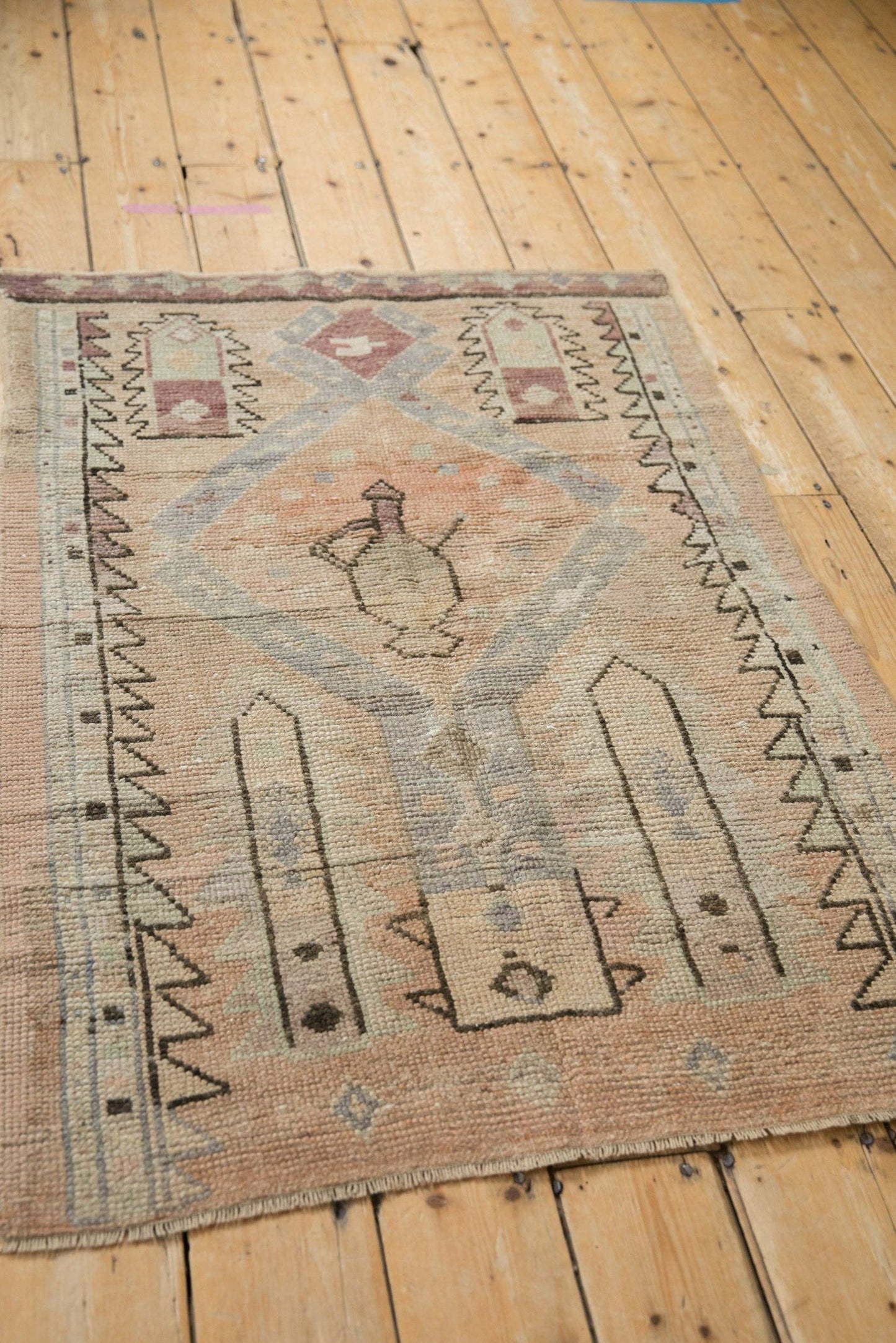 Vintage Distressed Oushak Rug w/Design Motif - Rug by Carlyle Avenue