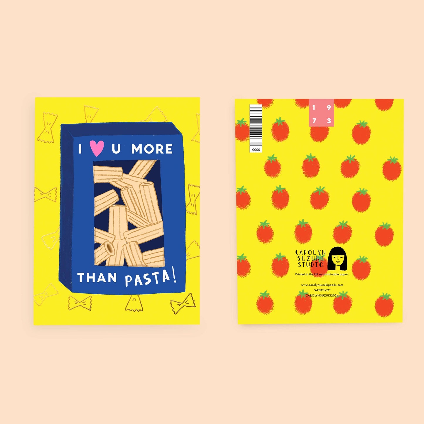 RIGATONI - Love Card - Greeting Cards by Carlyle Avenue