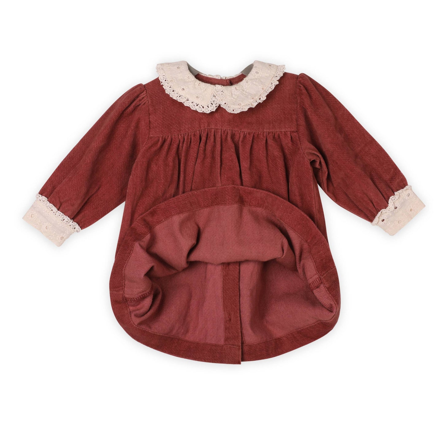 Lace Collar Velvet Baby Girl Dress & Bloomer Set (Organic) - by Carlyle Avenue