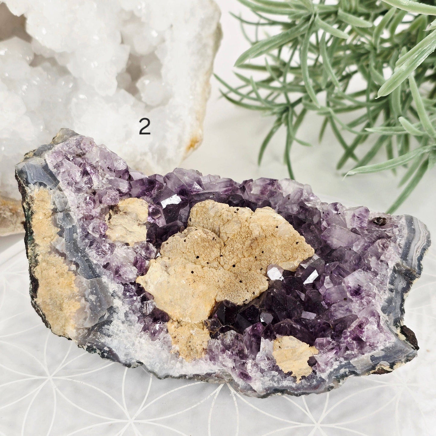 Amethyst with Calcite Crystal Cluster - Decorative Accessories by Carlyle Avenue