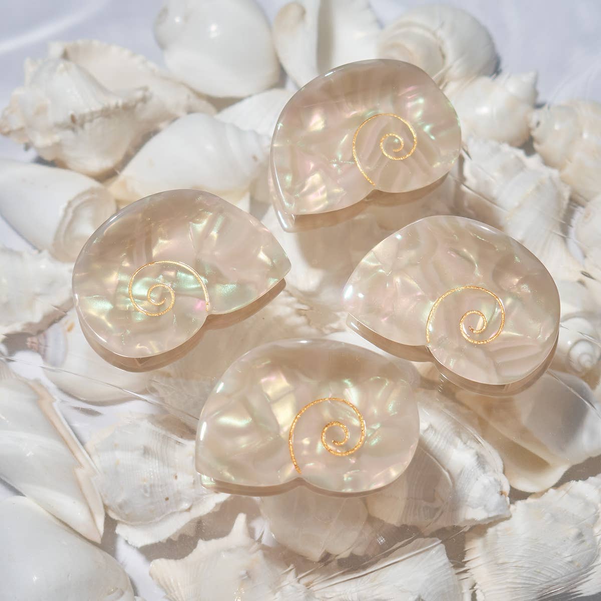 Siren Sea Shell Opal Acetate Mini Hair Claw for a Mermaid - by Carlyle Avenue