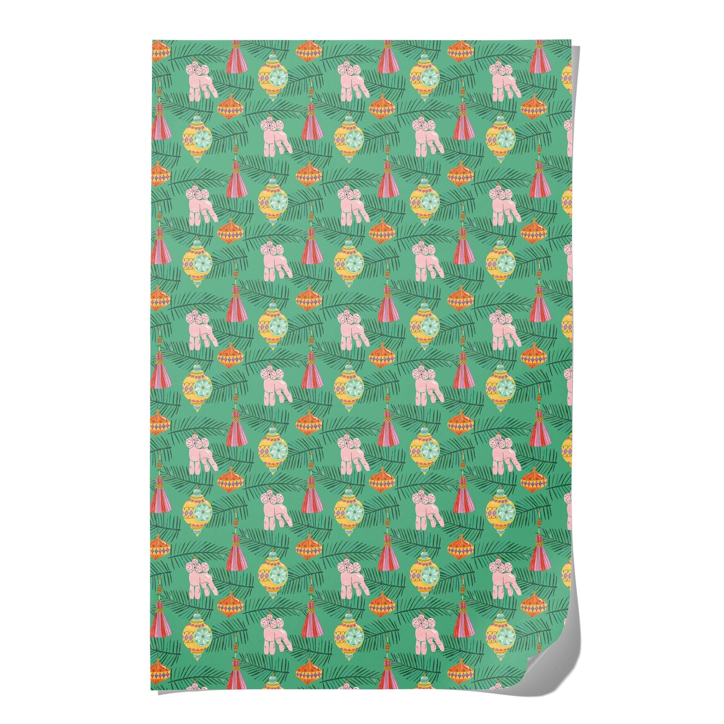 Christmas Poodle holiday wrapping paper