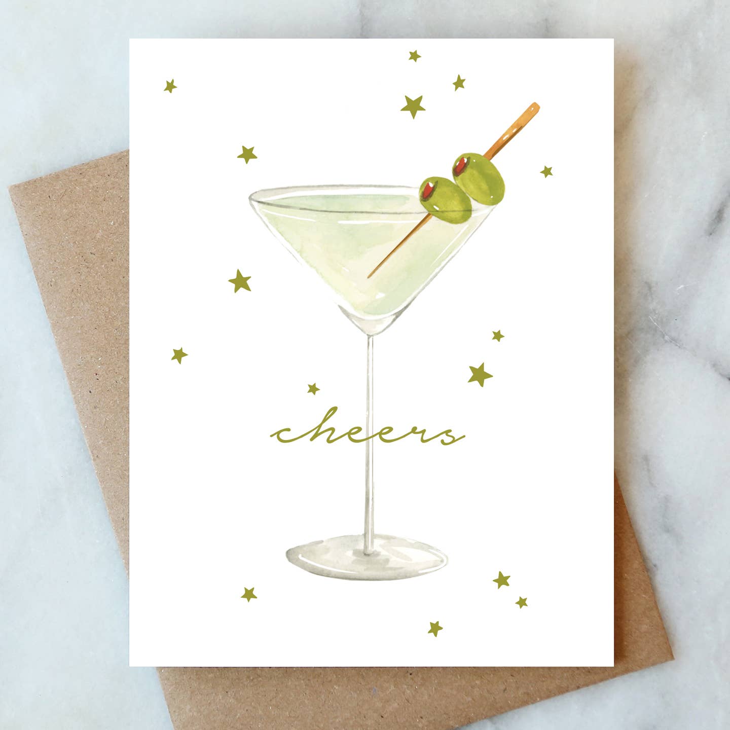 Martini Cheers Greeting Card | Cheers Congrats Card - Greeting Cards by Carlyle Avenue