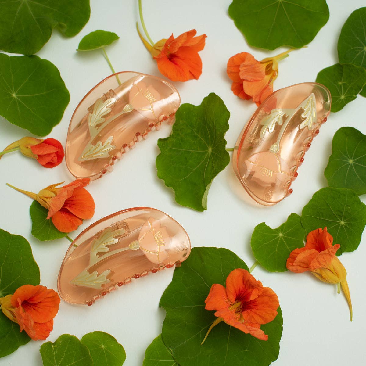 California Poppy Wildflower Hair Claw in Clear Acetate -  by Carlyle Avenue