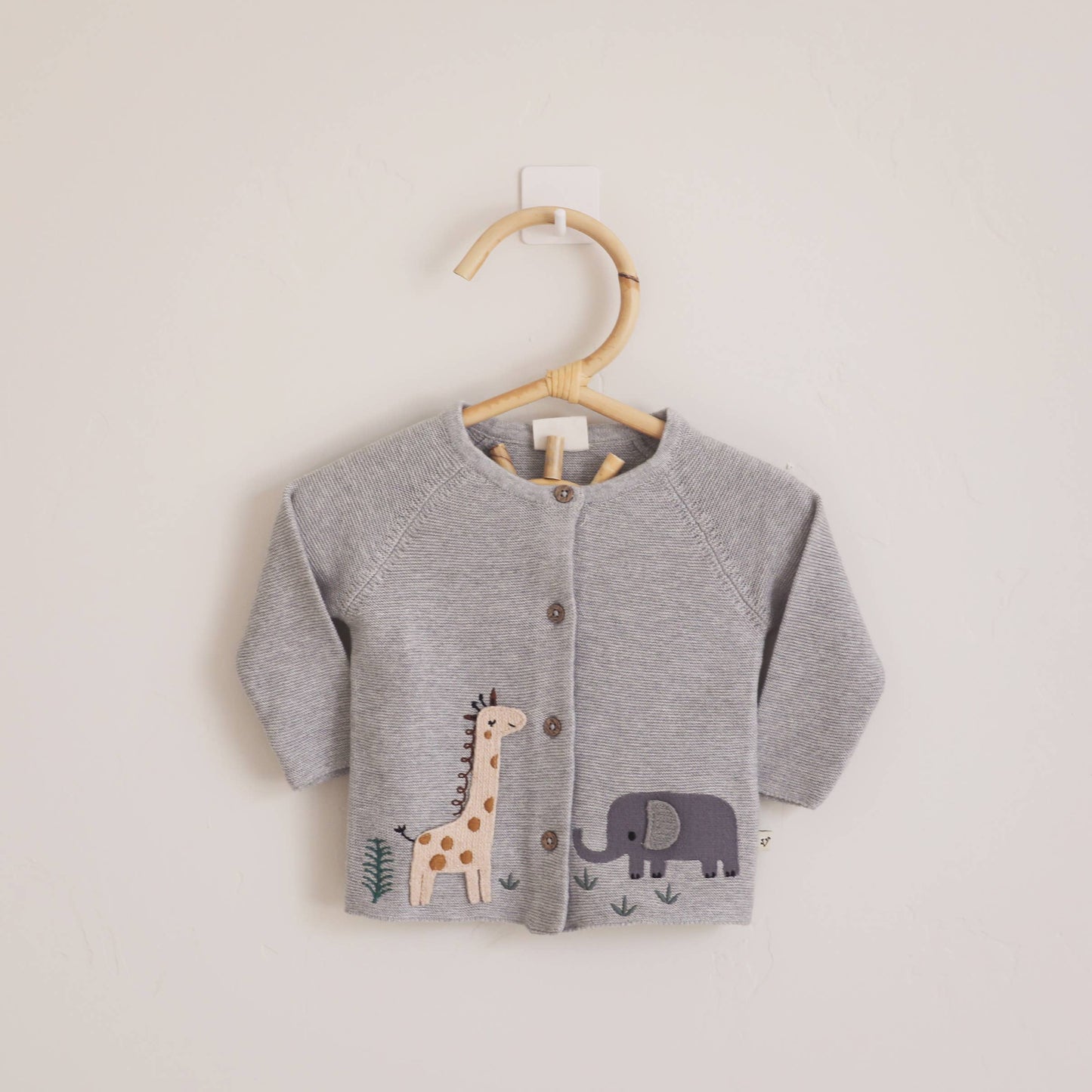 Animal Safari Embroidered Baby Cardigan Sweater (Organic) - by Carlyle Avenue