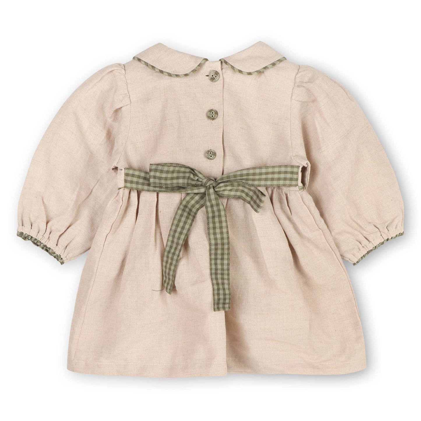 Floral Peter Pan Baby Dress & Fancy Bloomer (Linen Blend) -  by Carlyle Avenue