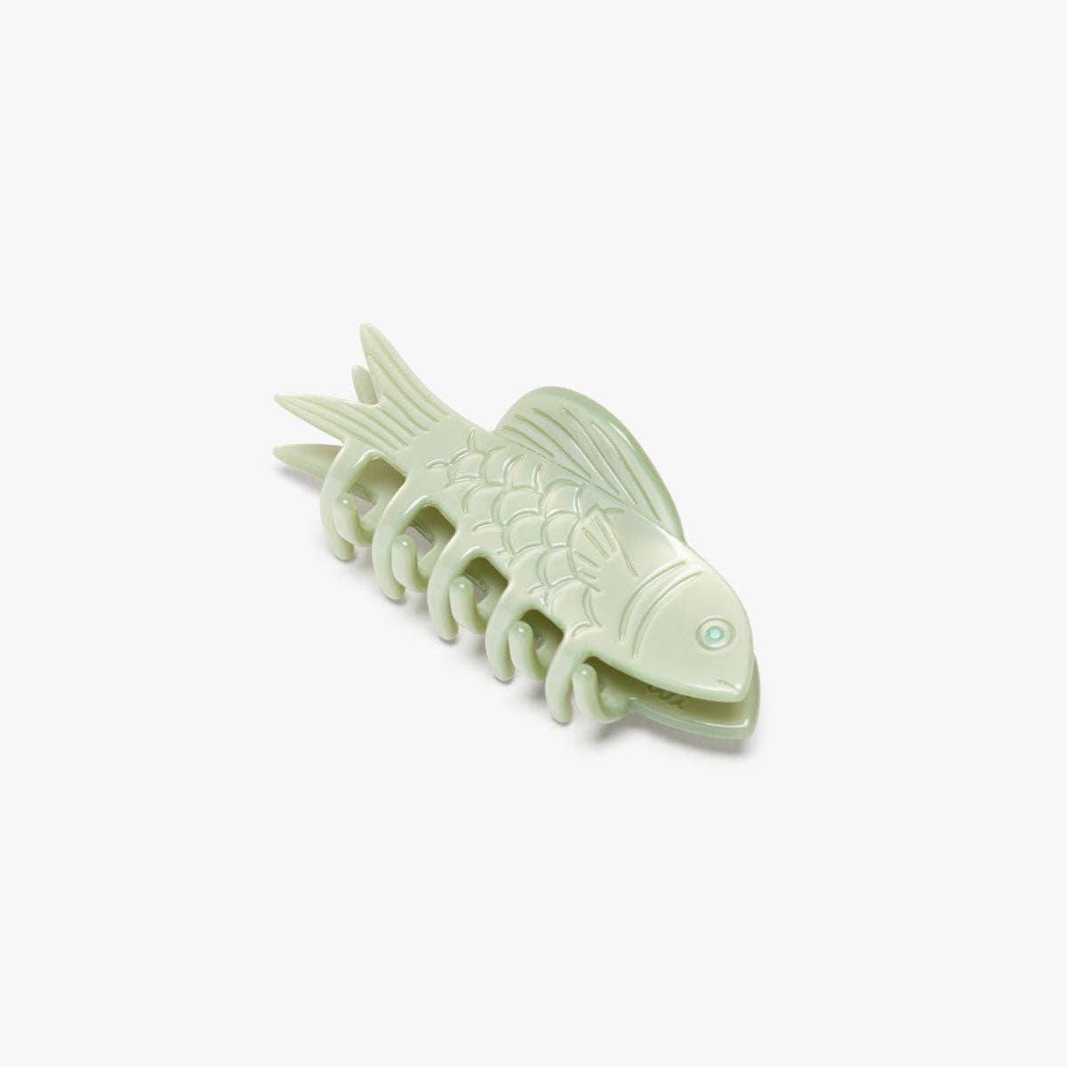 Jade Green Fish Mini Acetate Hair Claw Clip Opal Rhinestones - by Carlyle Avenue